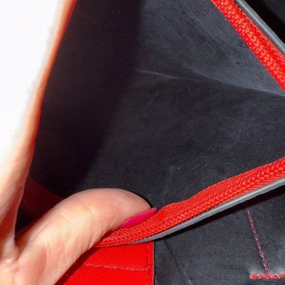 Guess Red Satchel Bag with Gold Accents - Picture 5 of 8